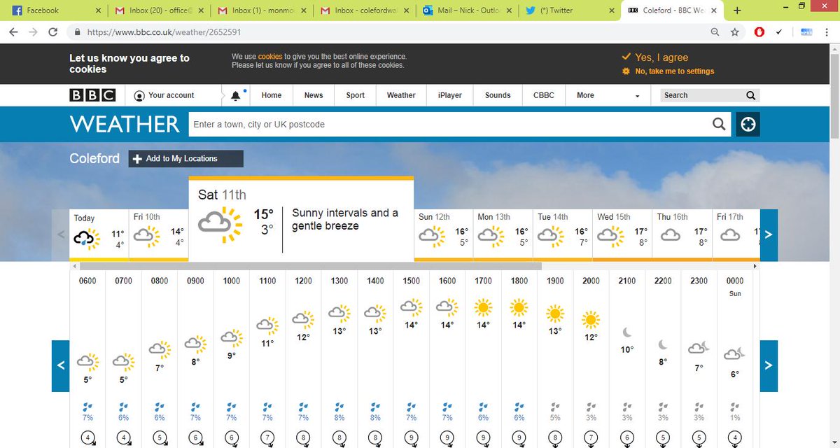 With final preparations well underway for next week's Coleford Area Walking Festival starting this Saturday we are liking the look of the weather forecast. #walking #deanwye #forestofdean #walkersarewelcome