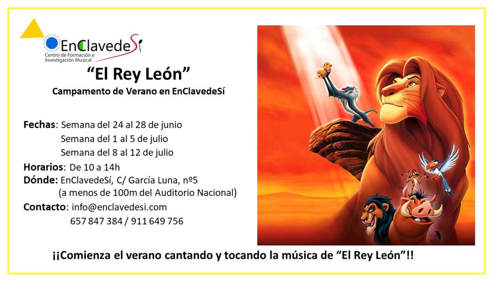 (CAMPAMENTO DE VERANO ENCLAVEDESÍ: "EL REY LEÓN") publicado en EnClavedeSí - enclavedesi.com/2019/05/09/cam…