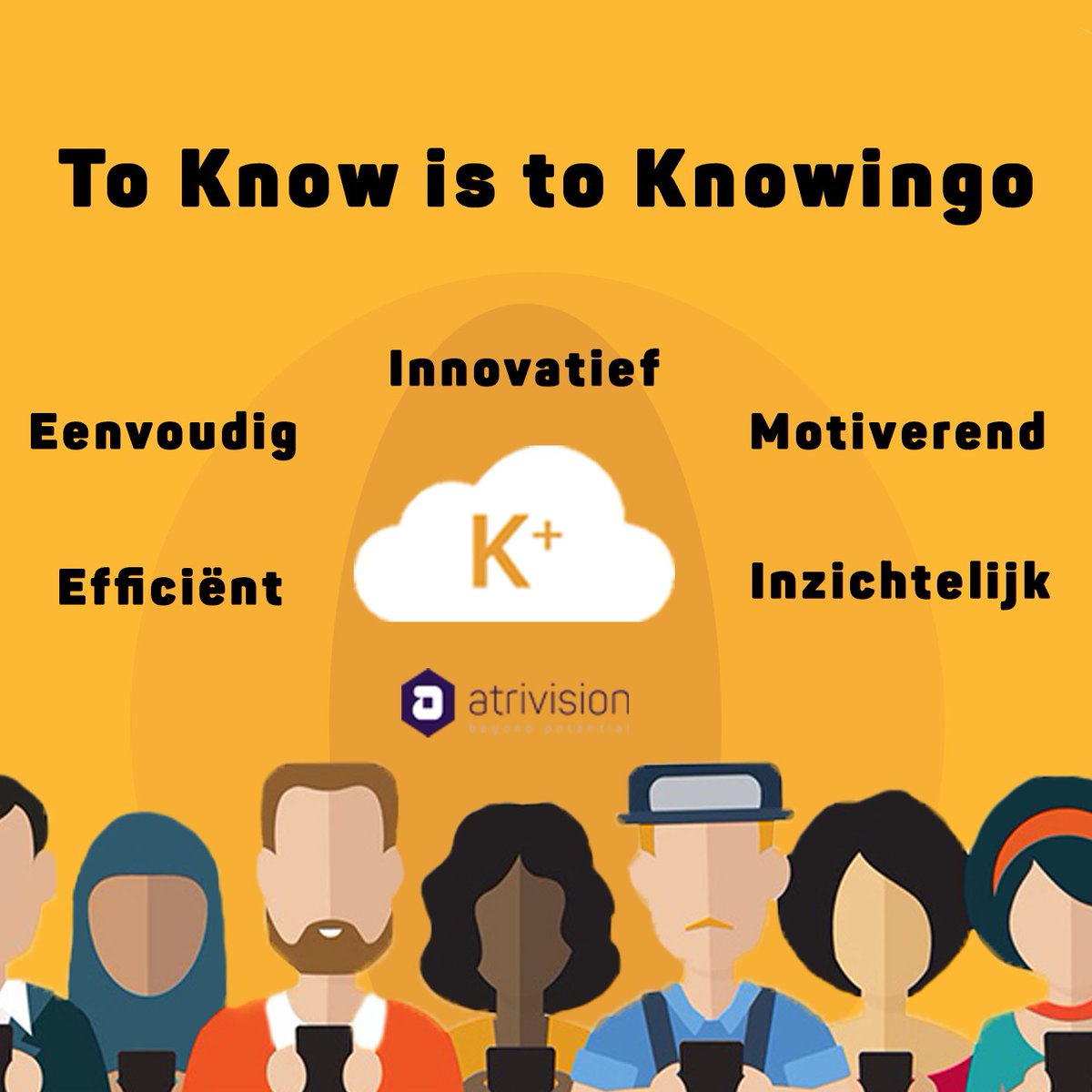 Atrivision's tweet image. Stel je voor dat jouw cursisten zelf kunnen bepalen waar en wanneer ze leren, ze vijf keer zo efficiënt informatie opnemen en spelenderwijs de strijd aangaan met elkaar. Knowingo+ maakt het mogelijk! Lees meer: bit.ly/2JkA7co