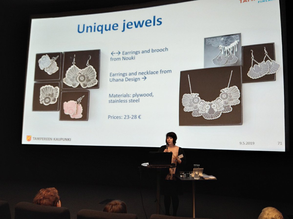 IFLAMetLib's tweet photo. Pirkko Lindberg and Emma Salmi: partnership with local designers in the creation of jewels and accessories @trekirjasto #metlib2019 https://t.co/FgFwRUOSmF