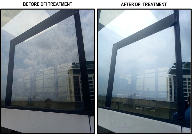DFI_SEA's tweet photo. Before DFI Treatment (LEFT) vs. After DFI Treatment (RIGHT) #nanocoating #nanotreatment #diamonfusioninternational #diamonfusionasia #nanocoatingforglass #glasstreatment #glass #glasscompany #glassprotection #fusecube #protectyourglass #protectyourinvestment #facade #residential https://t.co/ni40vDrIEe