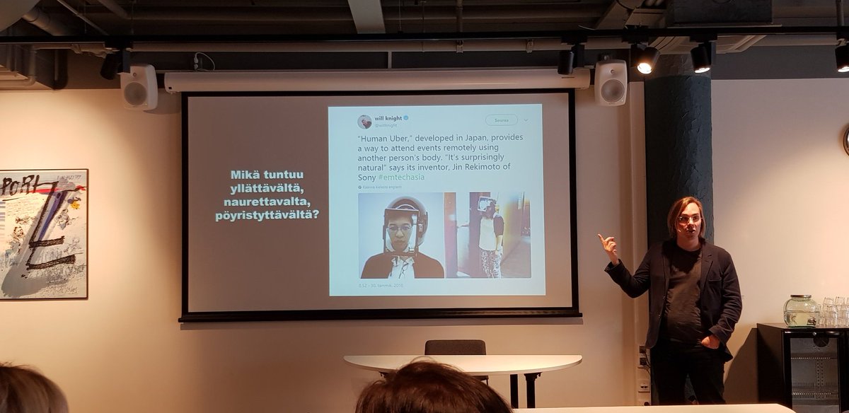 TBone__'s tweet photo. @mdufva ja heikot signaalit Porissa. Omassa ruumiissaan #humanuber https://t.co/0VrB9QST0U