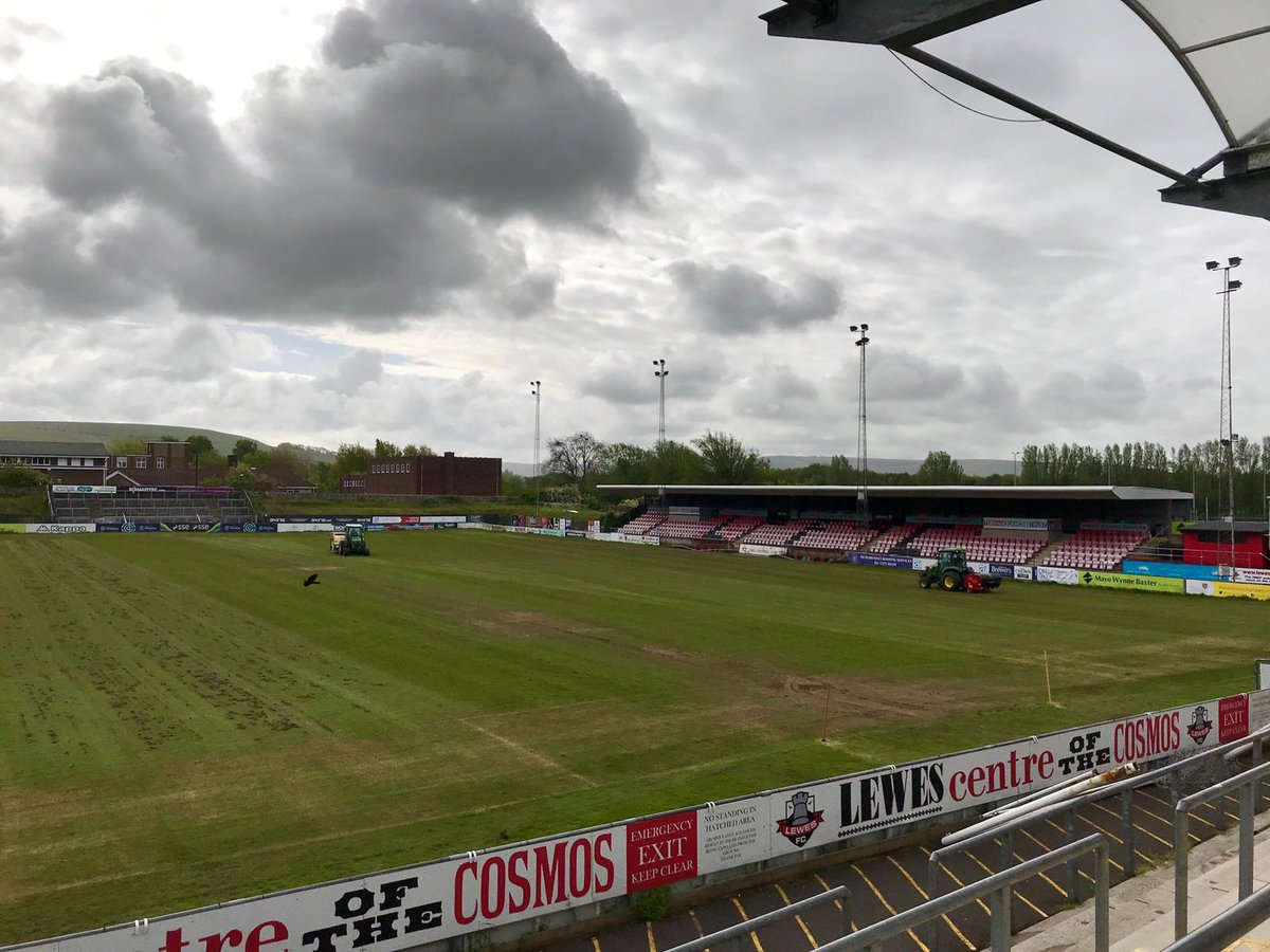LewesFCMen's tweet photo. Pitch works for the new season are underway #ProjectCarpet https://t.co/654KcegfHw