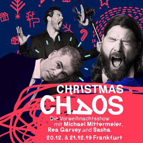 Kurz vor Weihnachten laden Rea Garvey, Sasha und <a href="/M_Mittermeier/">Michael Mittermeier</a> zu ihrer ganz persönlichen #ChristmasChaos Party in der Frankfurter Jahrhunderthalle ein, die Songs, Comedy und Schnack in einem speziellen Mix vereint. 🎄🔥 
Tickets: fal.cn/AWA3

#ReaGarveyTeam