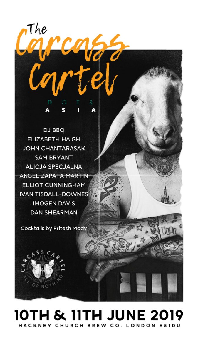 CarcassCartel's tweet photo. Thanks for the shout out @allinlondoncouk - Have you got your tickets yet? 🎟️.. The Carcass Cartel does Asia, Hackney Church Brew Co, 17 Bohemia Place, London - https://t.co/JOvR5qYo1r #londonevents #nosetotail #foodwaste #ethicaleats https://t.co/jrKYzORsHZ