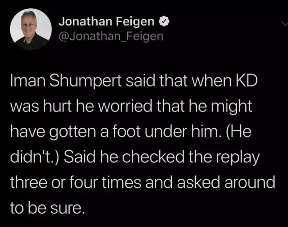 差點以為自己成為眾矢之的!Shumpert一度擔心是自己墊腳害杜蘭特受傷,反復查看回放確認鬆了口氣!-黑特籃球-NBA新聞影音圖片分享社區