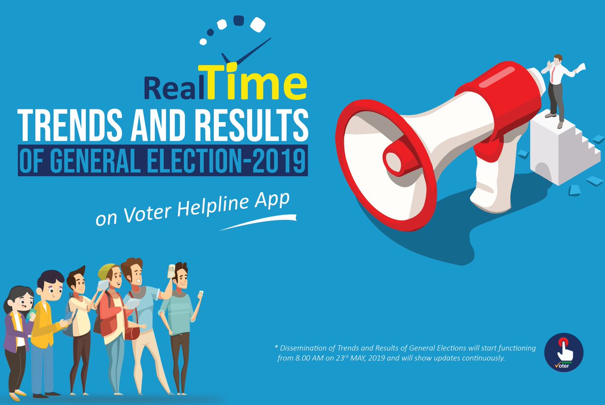 The 23rd May results will also be on Voter Helpline Mobile App. Get ready, bookmark your favourite candidate and watch the live real-time official results at the convenience of your mobile app.