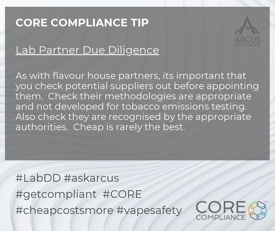 ArcusCompliance's tweet photo. Choosing the right lab partner for your testing requirements is a crucial part of your compliance strategy.  Ensure your partners testing methodologies meet the benchmarks set for the markets that your products are marketed into.

#askarcus #getcompliant #gocheappaytwice https://t.co/a2sqBh6DN3