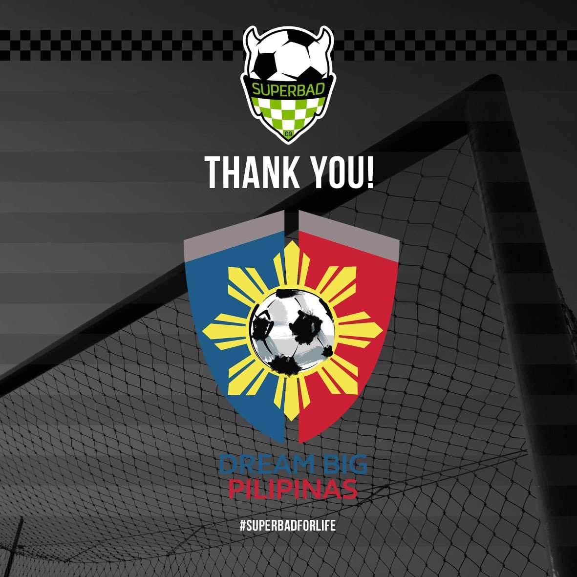 SuperbadFC's tweet photo. “Teamwork makes the dream work.”

SBFC wants to thank our partners for supporting us this past season. We are beyond thankful! ⚽️🙏🏼

#SuperbadFC #Superbadforlife #BrunosBarbers #StylexPh #MisterDonut #KickstartFootballPh #DreamBigPilipinas #AustPhils https://t.co/gDz9fB16ET