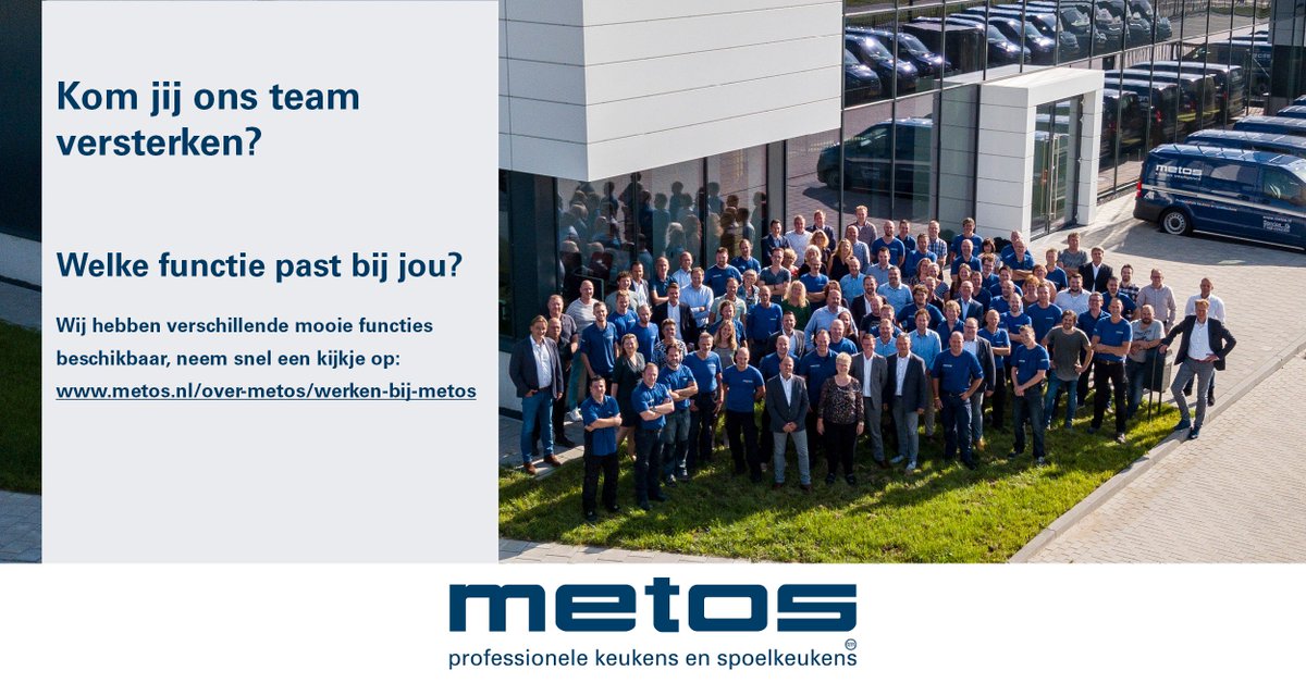 Ben jij of ken jij de nieuwe collega die wij zoeken 🙂👌? Bekijk onze vacatures via: metos.nl/over-metos/wer… #professionele keukens en #spoelkeukens #vacatures #grootkeukentechniek #nieuwe uitdaging