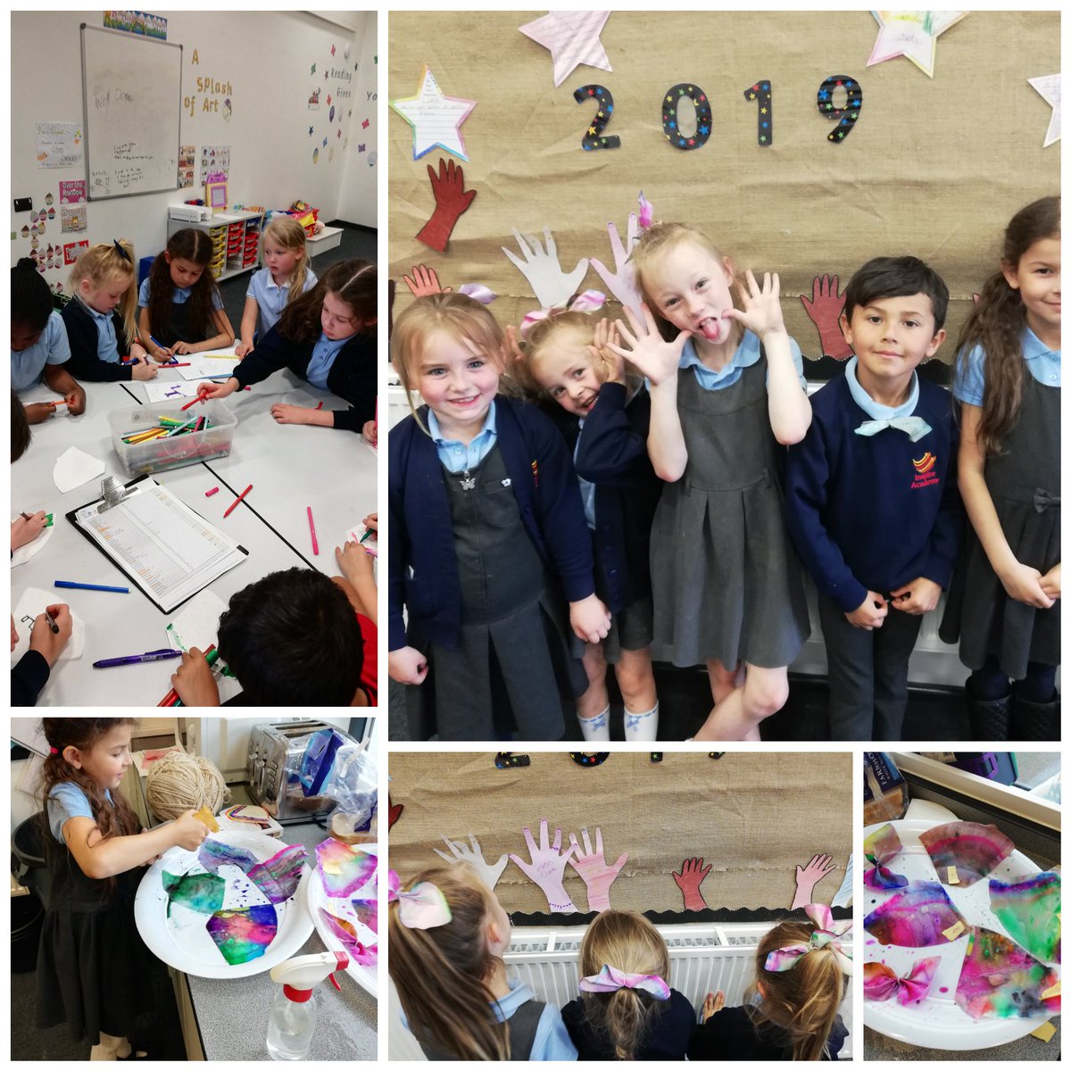 Inspire_After's tweet photo. We have been very busy in After School Club recently. We made Apple donuts and yummy Ice cream 🍨 😋. The children also made their own tie dye bows that looked amazing in their hair and as bow ties.🎀 #fun #yummy #arts @Inspire_Ashton https://t.co/yzLOKqS38o