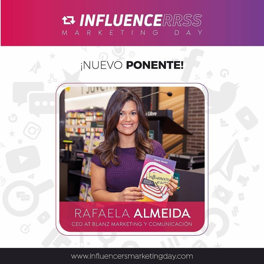 BlaNZBCN's tweet photo. Rafaela Almeida, Managing Director de @BlaNZBCN y autora del libro "Influencers, la nueva tendencia del Marketing Online", Ed. Base 2017, estará presente en el #imday2019 que se celebra hoy en el @MovistarCentre! 11.00hrs mesa sobre #ROI en @InfluencersMday @EditorialBaseES https://t.co/Cv36QEiy4s