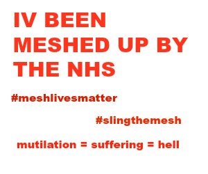 In solidarity today with all the people who are protesting in London and Manchester today against the new NICE guidelines on the use of #vaginalmesh #MeshLivesMatter  #mesh #SlingTheMesh