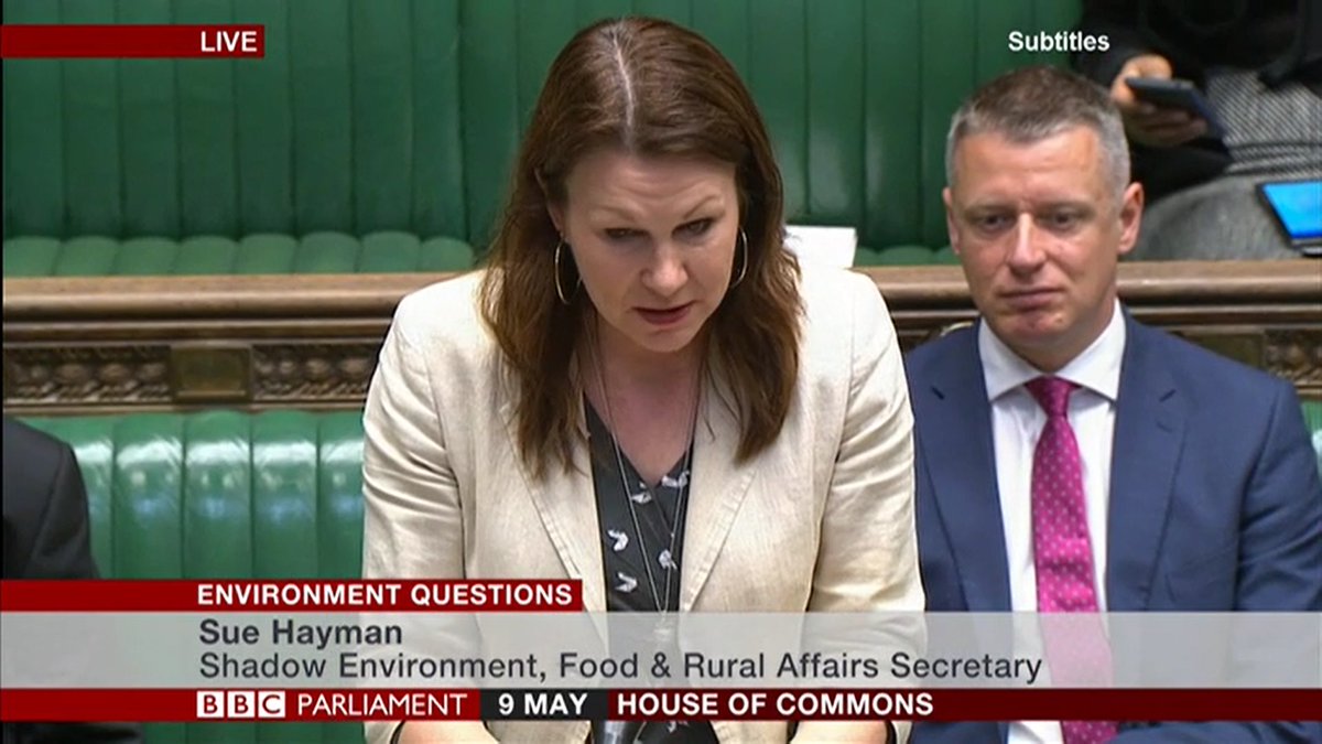 LabourDefra's tweet photo. .@SueHayman1 asks whether Cabinet has met to discuss action on last week's #ClimateEmergency declaration, and when the Government will set out a timeline for reaching net zero by at least 2050.

#DefraQs https://t.co/gmh0f57GHW