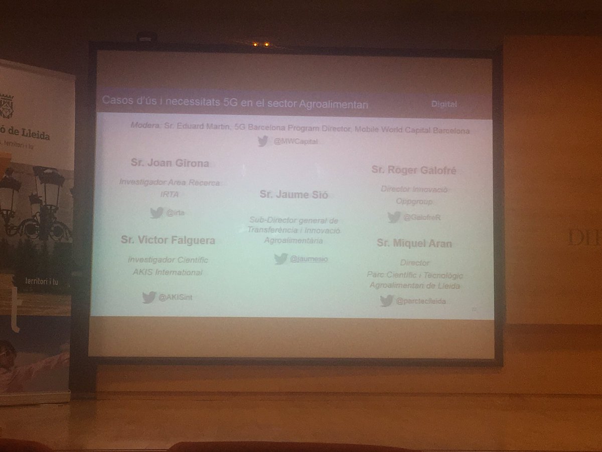 L’adopció de la tecnologia en el sector agroalimentari no es el futur, es una qüestió de supervivencia - Joan Girona de <a href="/irtacat/">IRTA</a> en la jornada de “Oportunitats del 5G en el sector Agoralimentari” a la <a href="/DiputacioLleida/">Diputació de Lleida</a>