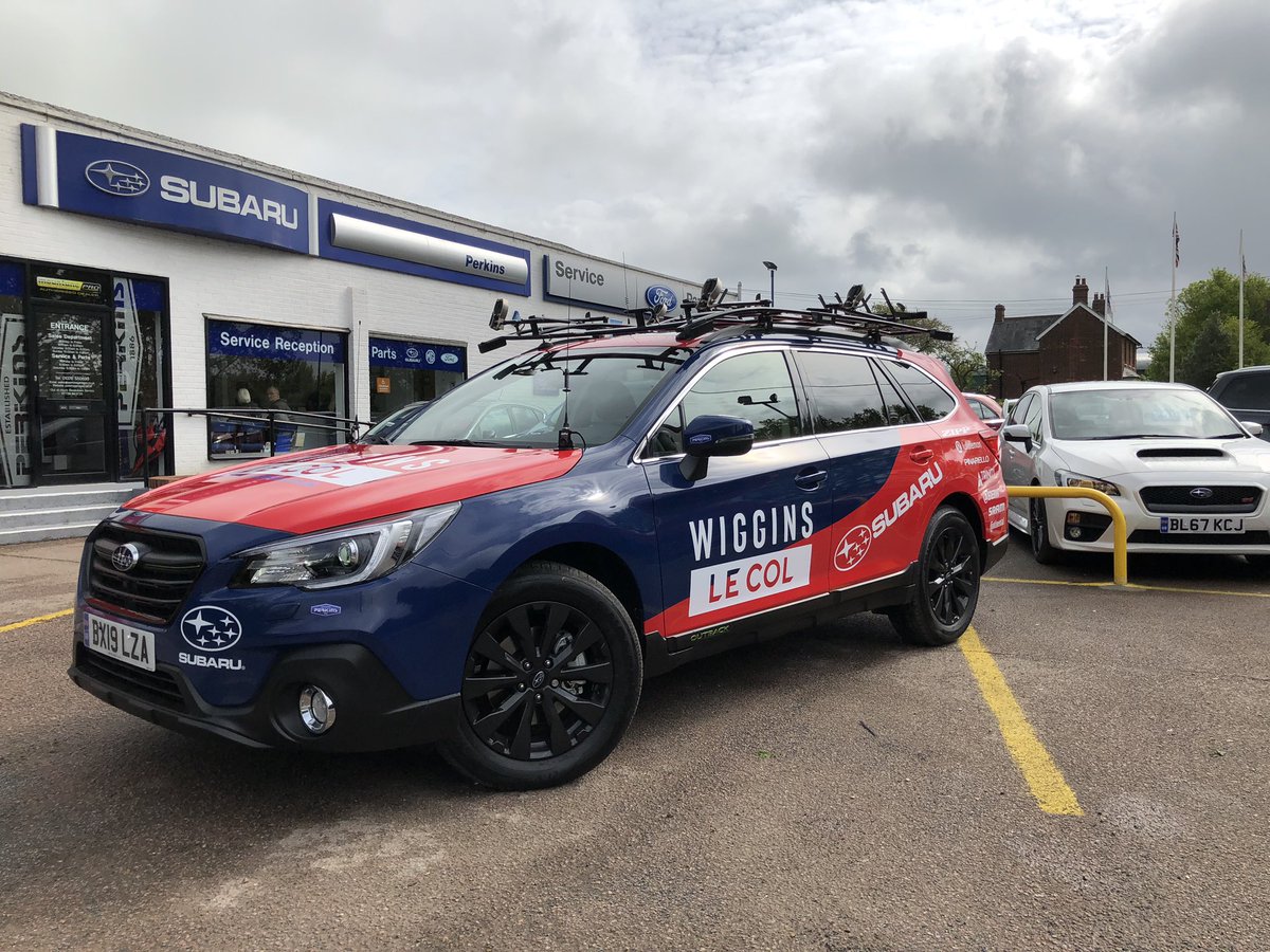 PerkinsGarages's tweet image. Subaru Outback race ready about to go to our favourite cycling team#WIGGINS#subaru#outback