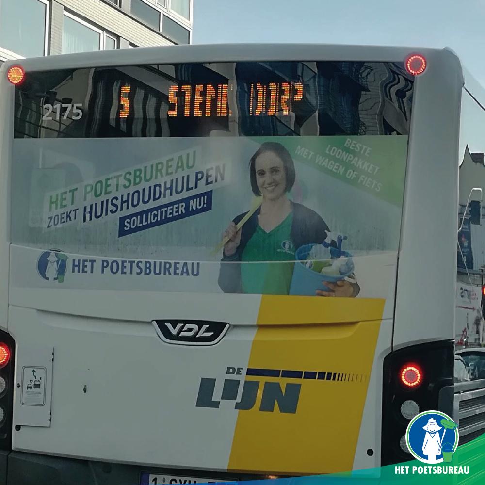 Poetsbureau's tweet photo. Heb jij al een bus gespot met onze stickers op? Er rijden er maar liefst 79 rond in heel Vlaanderen ๐๐จ
#poetsbureau #buscampagne #delijn #andersenbeter #huishoudhulp #dienstencheques @delijn https://t.co/PBoSgtCLDb