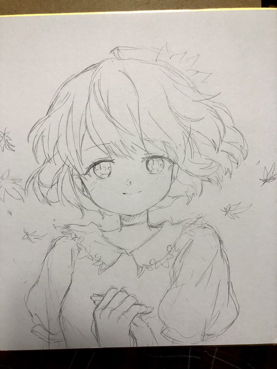 静葉さんを描いてます(依頼絵
アナログでこういう表情を描くのは久しぶりな気がする… 