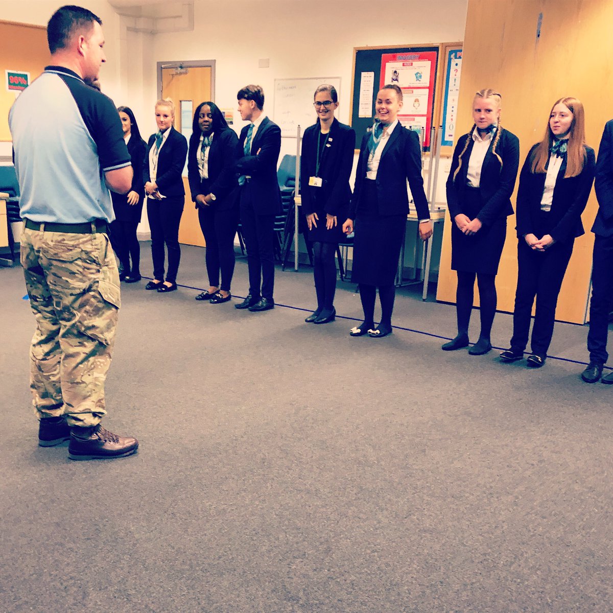 aviationatsrc's tweet photo. The Royal Air Force are in college with out aviation students today with a careers talk but also testing their team work and leadership skills. #aviationcourses #srcaviation #royalairforce @srcinfo https://t.co/LMsl2fn5lp