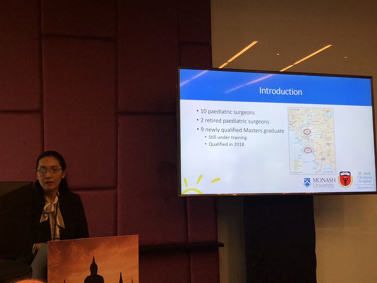 DoctorDamir's tweet photo. Using #simulation to reduce laparotomy rates for intussusception in Myanmar. Thank you Yin Mar Oo for a great talk, inspiring and hard work. #RACS19 #globalhealth @MchSim https://t.co/M0nI7qR6Ps