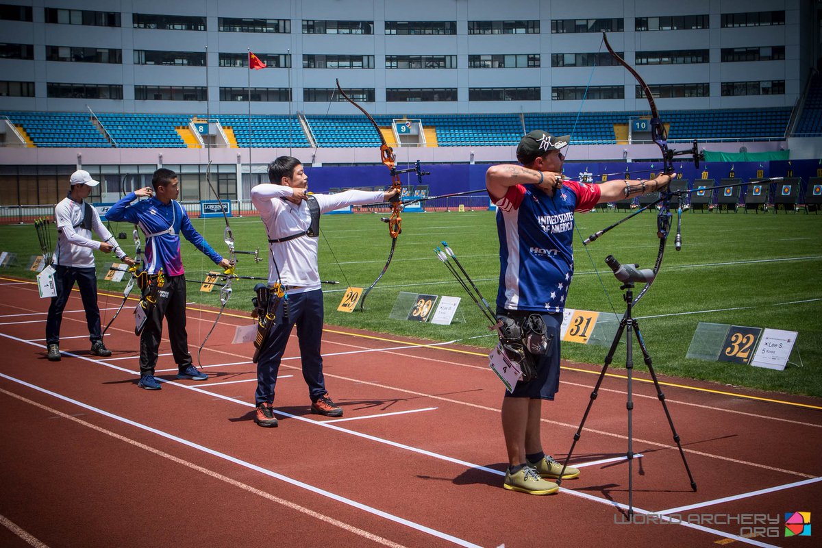 USAArchery's tweet image. USA Compounds are going for both men and women's team &amp;amp; individual GOLD finals at #WCShanghai! 🇺🇸 ▶️ bit.ly/2JrRLeA | @worldarchery