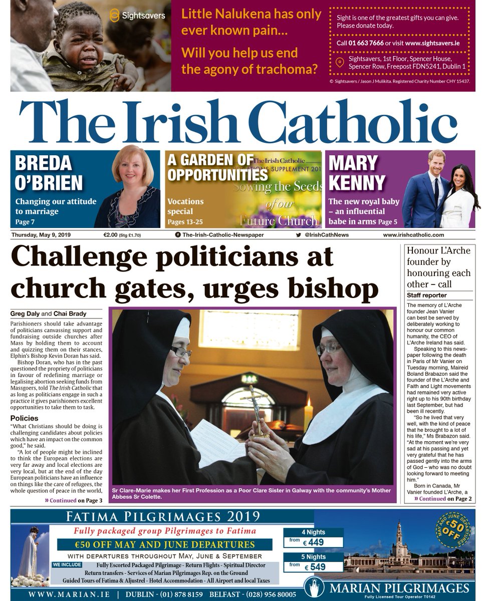 The Irish Catholic Vocations Sunday Special - 'Sowing the Seeds of our Future Church' is here!
Grab your copy of The IC today!
<a href="/VocationsIre/">Vocations Ireland</a> <a href="/MSCVocations/">MSC in South Sudan</a> @BonSecoursIre <a href="/Irish_Spiritans/">Spiritans Ireland</a> <a href="/OLAireland/">OLA Ireland</a> <a href="/capfrans/">Capuchin Franciscans</a> <a href="/DominicanSrsCab/">Dominican Sisters</a> #vocationssundayireland
irishcatholic.com