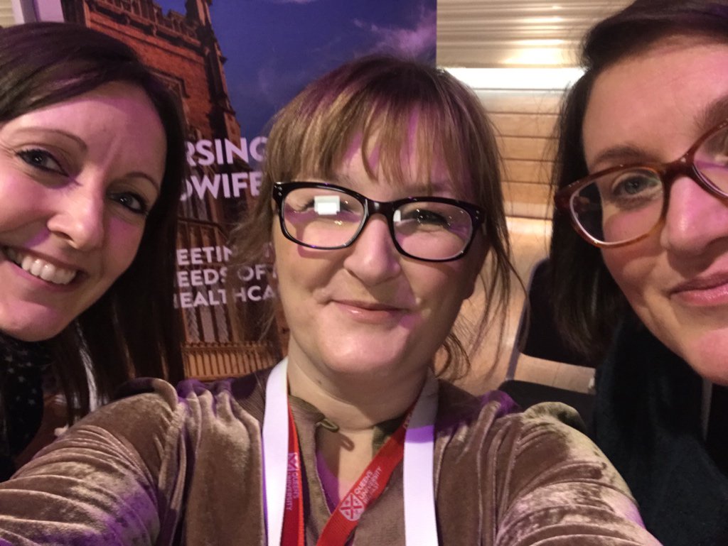kthompo's tweet photo. Representing Postgrad opportunities & pioneering research in #dementia and #palliativecare at the #ICPDC @Icpdc2019 @QUBSONM with @joannereid48 and Gillian Carter https://t.co/5pSvdUETii