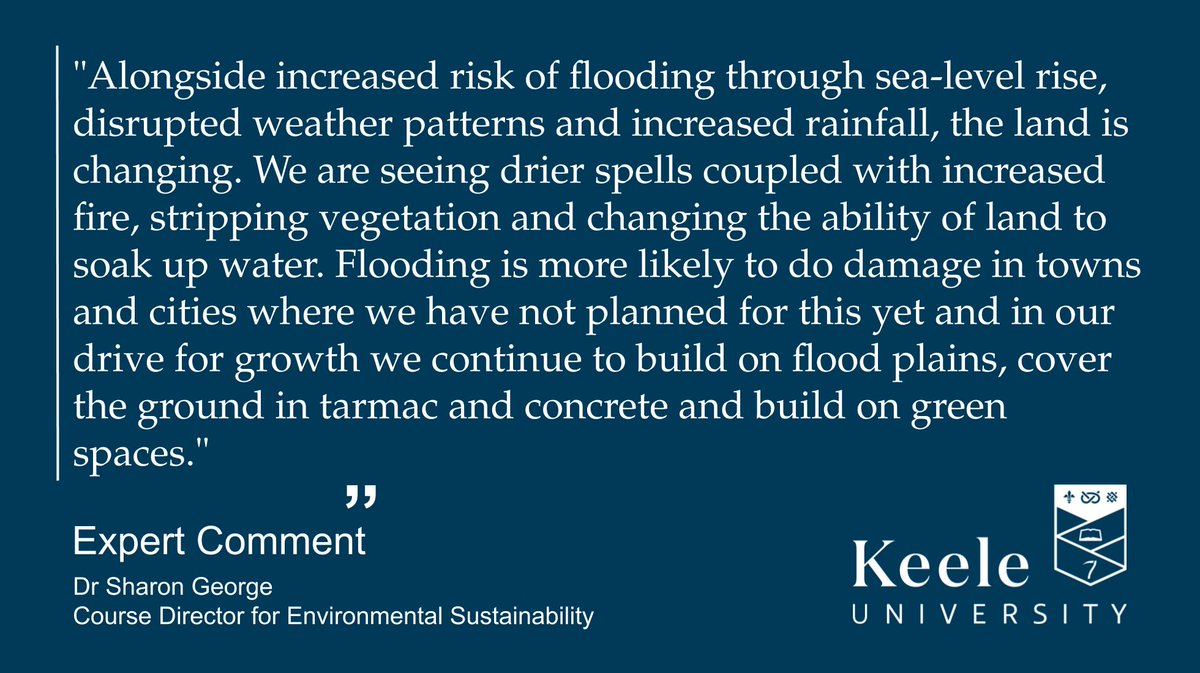 Keele Comms & Brand (@keelecommsbrand) on Twitter photo Following a warning by the Environment Agency (<a href="/EnvAgency/">Environment Agency</a>) that flood planners must 'prepare for the worst on climate change', Dr Sharon George (<a href="/SharonGeorge5/">Sharon George</a>) from <a href="/KeeleGGE/">Keele GGE</a> has given her expert opinion. Dr George is available for interview today #expertcomment #journorequests Following a warning by the Environment Agency (<a href="/EnvAgency/">Environment Agency</a>) that flood planners must 'prepare for the worst on climate change', Dr Sharon George (<a href="/SharonGeorge5/">Sharon George</a>) from <a href="/KeeleGGE/">Keele GGE</a> has given her expert opinion. Dr George is available for interview today #expertcomment #journorequests