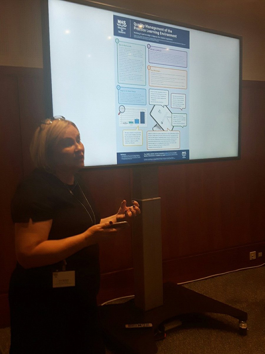 Irene McDade National project lead for QMPLE presents her poster send summarises the impact of the tool #NESnmahp2019