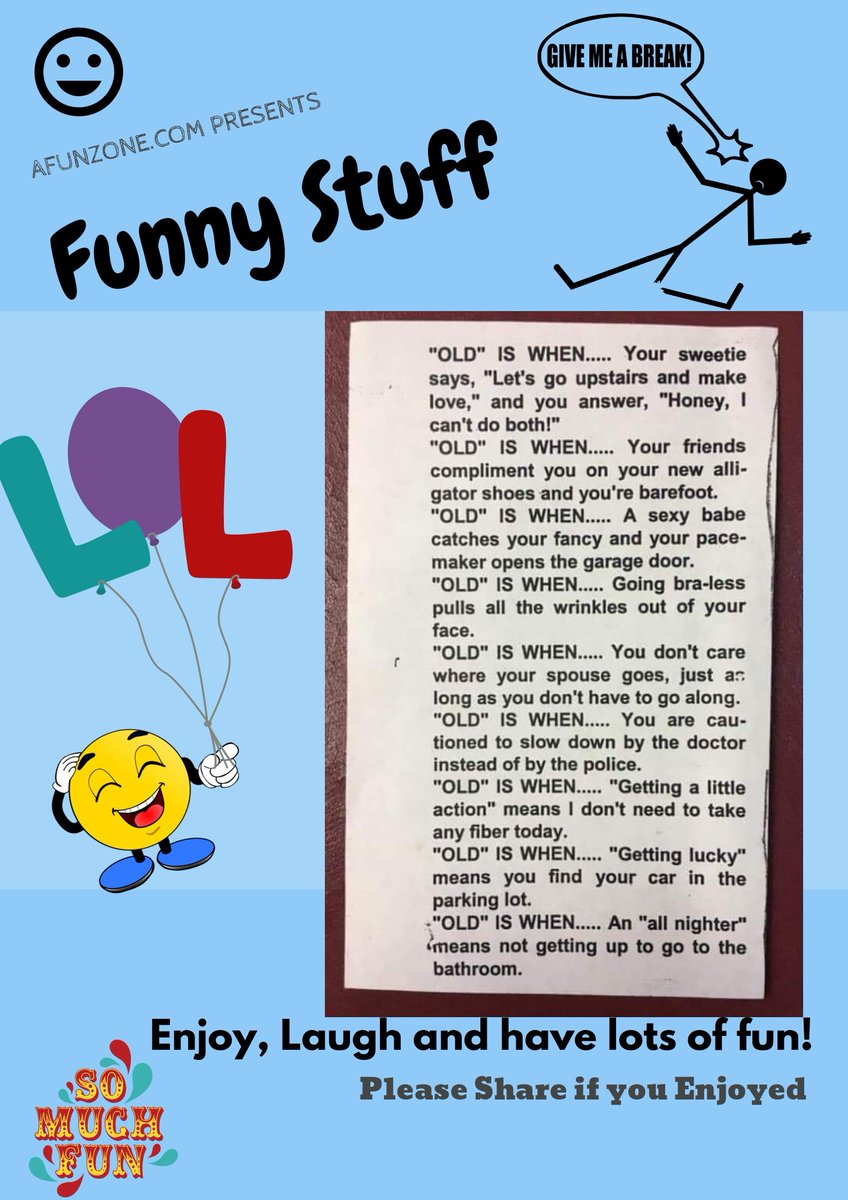 A Fun Zone On Twitter Today S Humor For 5 9 19 On Topic Https T Co Dlkncbpzgk Today S Topic Funny Lol Humor Jokes Riddles Old Oldage Elderly Memes Quotes Aging Sayings When Https T Co Ftrkexnp1n