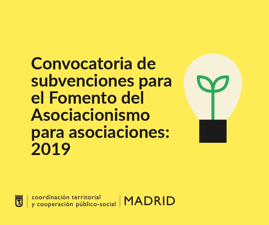 Convocadas ya las subvenciones al Fomento del Asociacionismo en <a href="/JMD_villaverde/">Distrito de Villaverde</a>. El plazo es desde el 3 al 24 de mayo. Más información en sede.madrid.es/sites/v/index.…