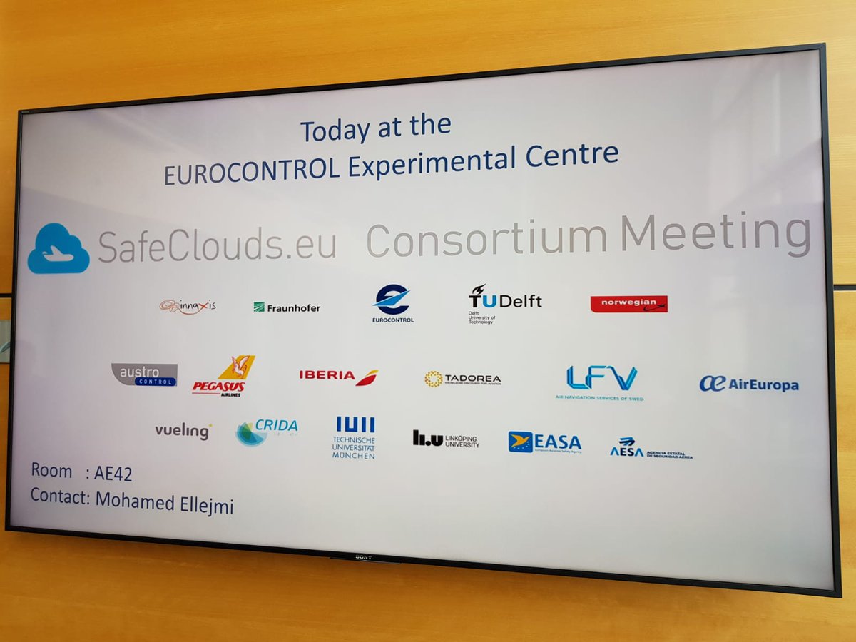 AesaSpain's tweet photo. @AesaSpain en París junto con @EASA, @eurocontrol y Crida en el proyecto de investigación #SafeClouds, integrado en el Programa @EsHorizonte2020 de la Comisión europea, ¡os contaremos los resultados y novedades del proyecto! #Aviación #Seguridad #DataScience #Aviation #Safety https://t.co/RR00M6dAQz