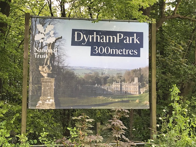 1 of 2 large PVC Mesh #banners with a full colour print of #dyrhampark. Hemmed, eyeletted and fitted by Charlie &amp; Steve for the <a href="/nationaltrust/">National Trust</a>. See if you can spot it on the A46 from the motorway into #Bath