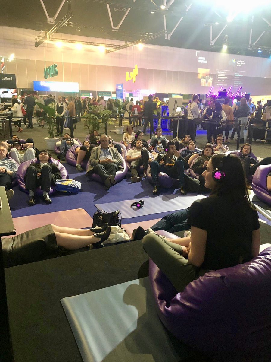 livyeates's tweet image. Delegates taking some time out to recharge at the 2019 @Optus #KickStart conference with thanks to the amazing girls from @lululemonAUSNZ #chargeandgo #wellbeing #meditation #lululemonathletica 🙏🏼💜🧘🏽‍♀️