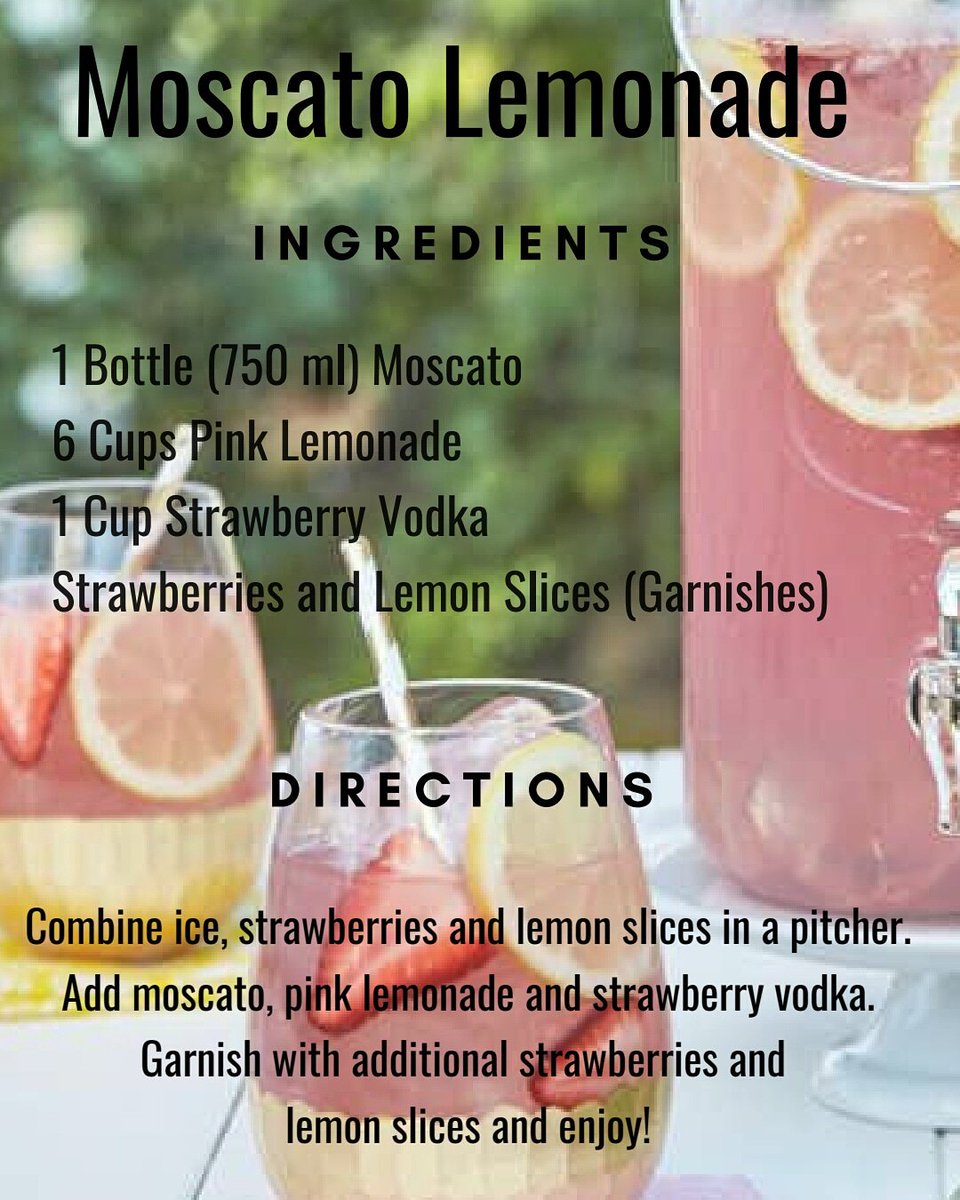 It’s #NationalMoscatoDay! Do you love yourself some sweet, sweet wine? You’re in luck - today’s #drinkoftheday is Moscato Lemonade, a tasty cocktail that’s both sweet & tart!

Fun Fact - The muscat grape (used to make moscato) is the oldest known grape in the world.

#moscato
