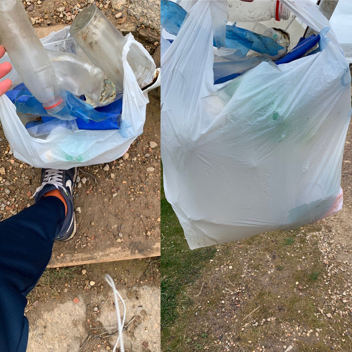Tooley6's tweet photo. We have a beautiful coastline. This is as much as I could pick up from one small beach and I pic the equivalent up every day from around The Leas. Please put your rubbish in the bin or take it home #keepourcoastsclean #southshields https://t.co/M9Cx9ErZoO