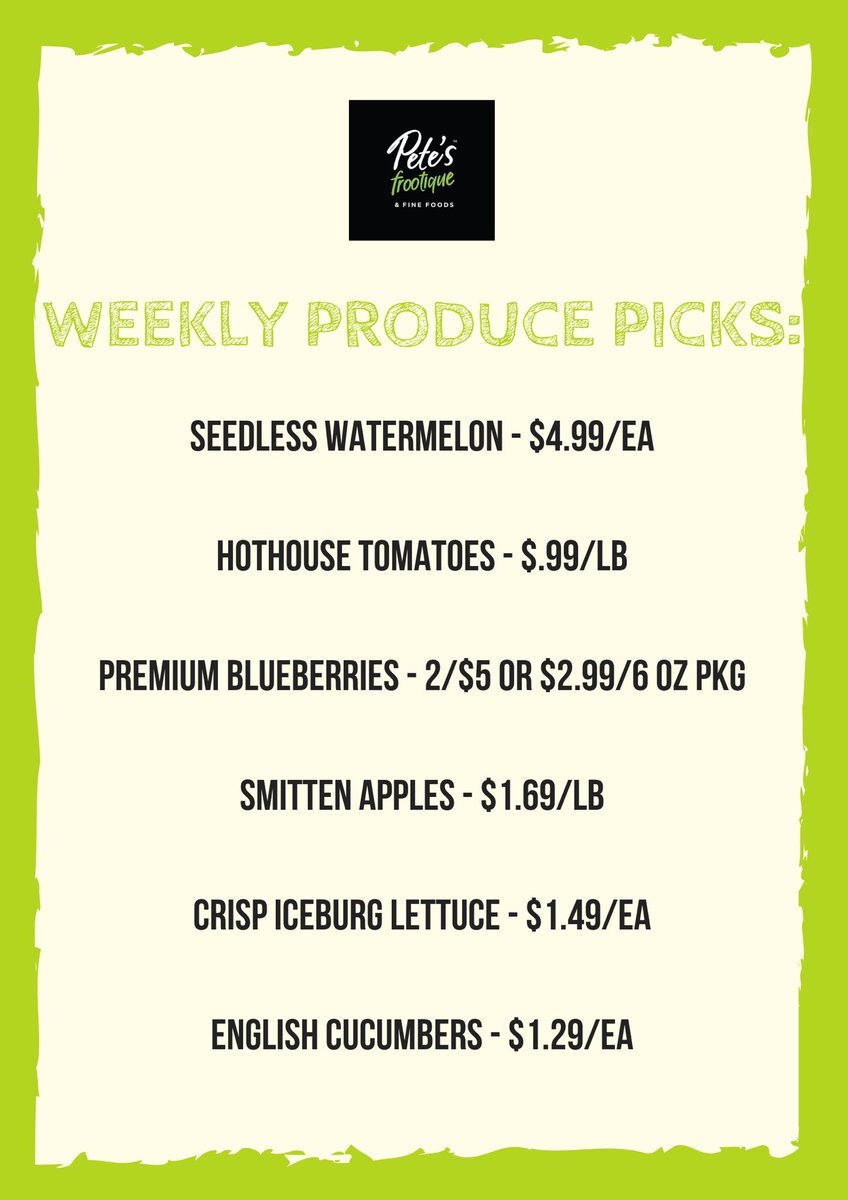 RT @PetesNS: Here are your #producepicks for the week! On special until May 15th. For more of our weekly features visit our website: mailchi.mp/petes.ca/the-f… #fruit #veg #produce #healthyfood #healthyeating #BedfordNS #Halifax