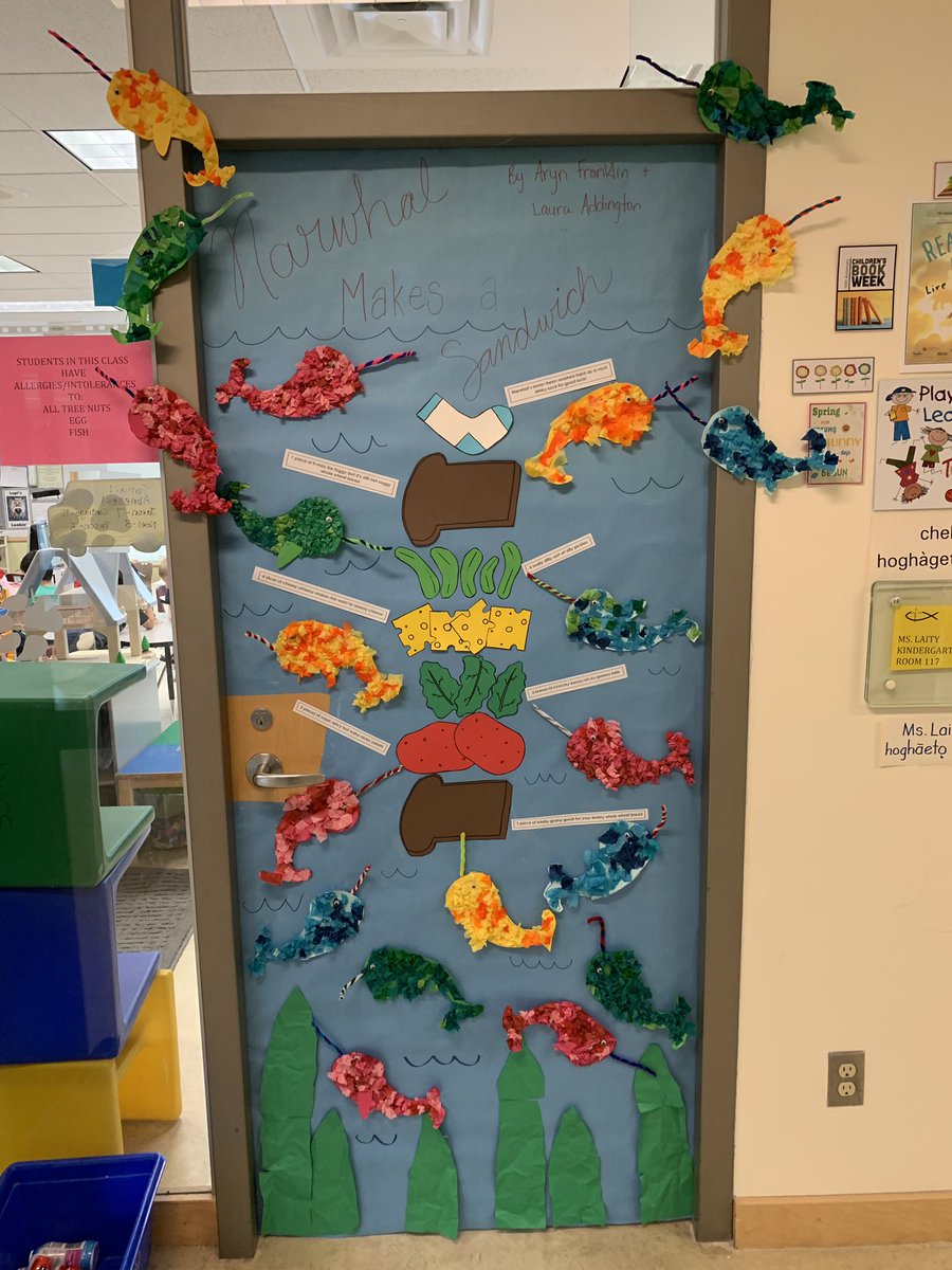 Some of the classroom doors you can see tomorrow at Weledeh Catholic School for our School showcase. #canadianchildrensbookweek #weledehfamily