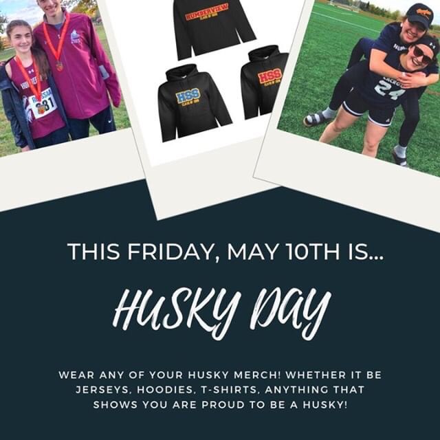 Tomorrow is Husky Day! Make sure to wear your Humberview merch show some husky pride! 🐺🎈🔵🔴⚪️ #ProudToBeAHusky
