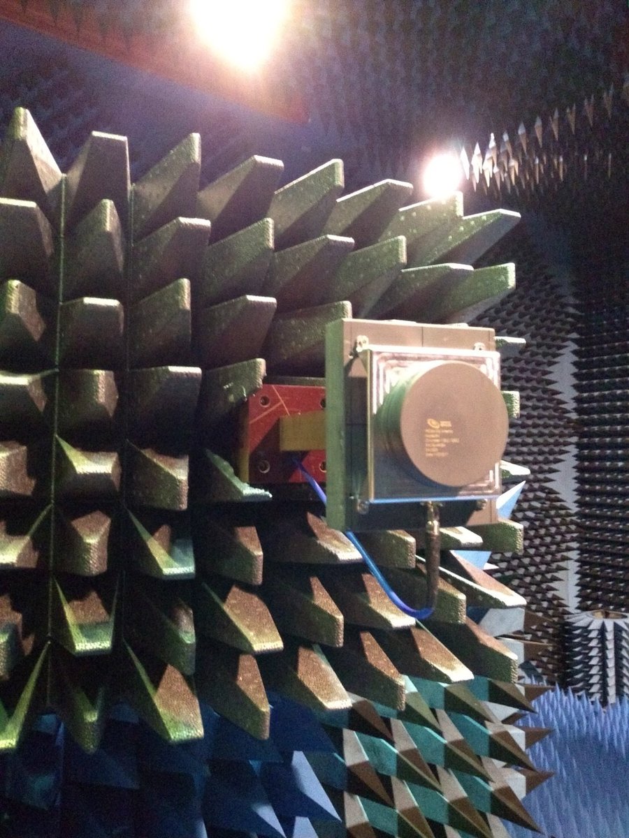 ESA_Tech's tweet photo. #ESATech image of the week: this patch antenna under test at #ESTEC will help keep the 2 #Proba-3 satellites aligned in formation to form an artificial solar eclipse in space https://t.co/o9G9uwXsk6 https://t.co/ssla9hXLlZ