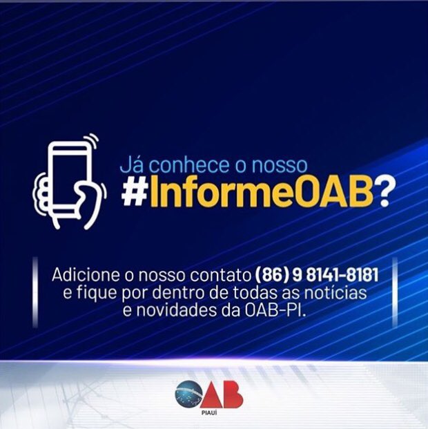 OABPI's tweet photo. #OABPI #OAB #Piauí #informeOAB https://t.co/nWbmDc3o9D