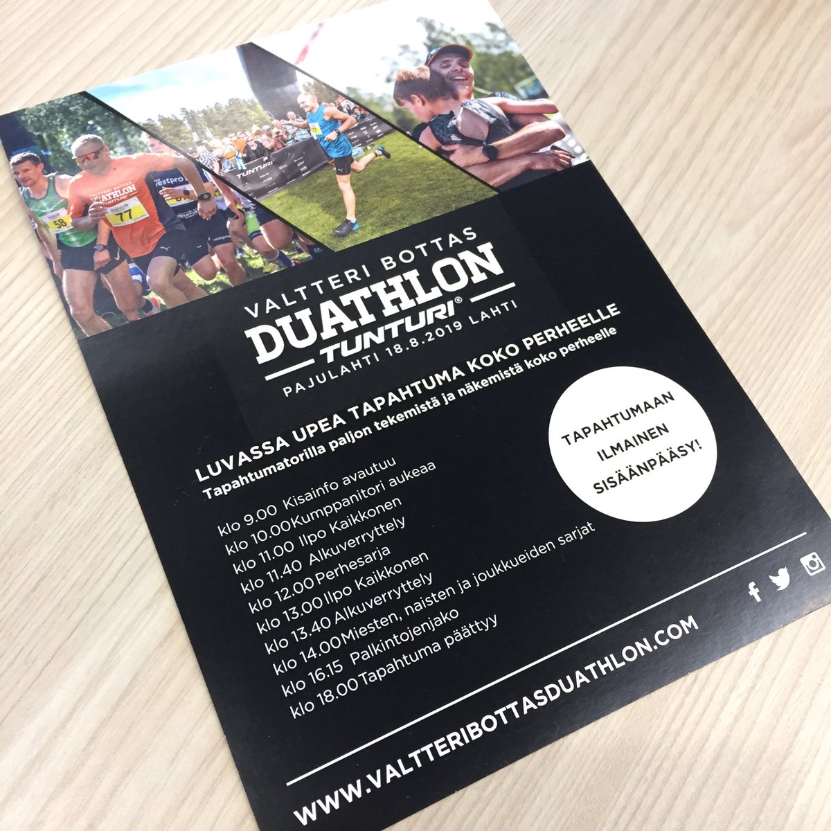 Valtteri Bottas Duathlon - kumppanipäivä - ohjelma rakentuu. #sitmennää #vbd2019 #valtteribottas