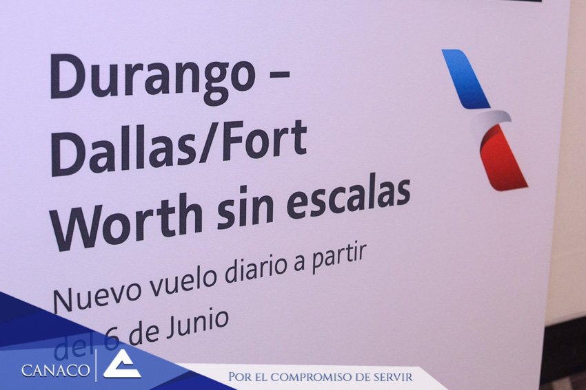 CanacoDurango's tweet image. La aerolínea American Airlines lleva a cabo ante grupos empresariales su nuevo vuelo Durango-Dallas, que busca conectar de manera continua a los usuarios que solicitan esta ruta para mejorar la comunicación y desarrollo entre estas dos entidades. Asiste Pdte. @MAUHOLGUIN