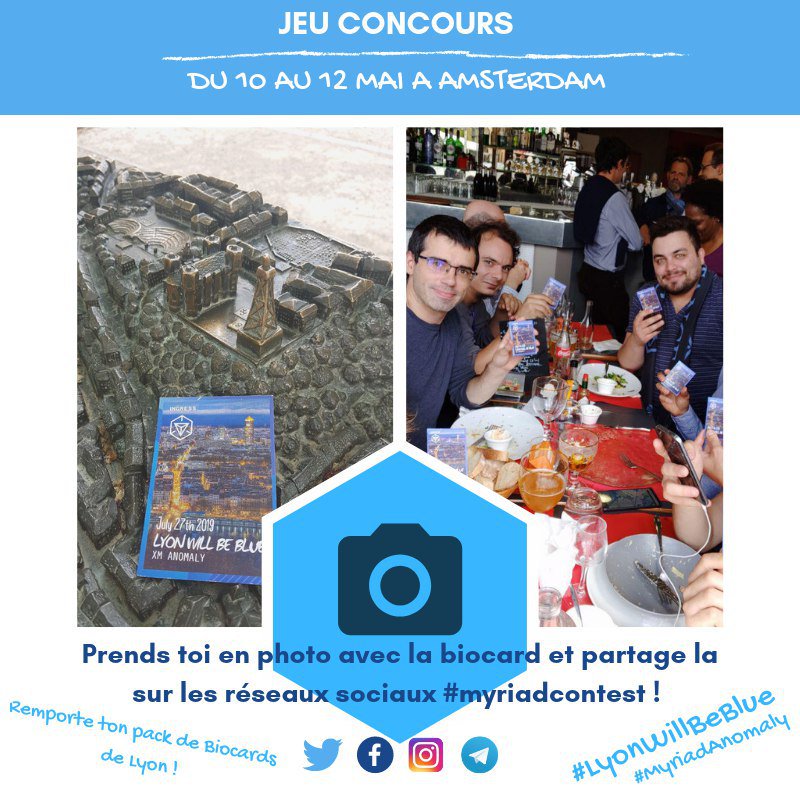 ResFrance's tweet photo. Vous êtes à Amsterdam ce week-end ? Lyon organise un concours pour te faire gagner un pack de biocards. 
Il te suffit de te prendre en photo entre aujourd'hui et dimanche et de poster la photo avec ton nom de joueur avec le #MyriadContest (Swag à récupérer sur Lyon le 27 Juillet) https://t.co/8IJp7DlWBH