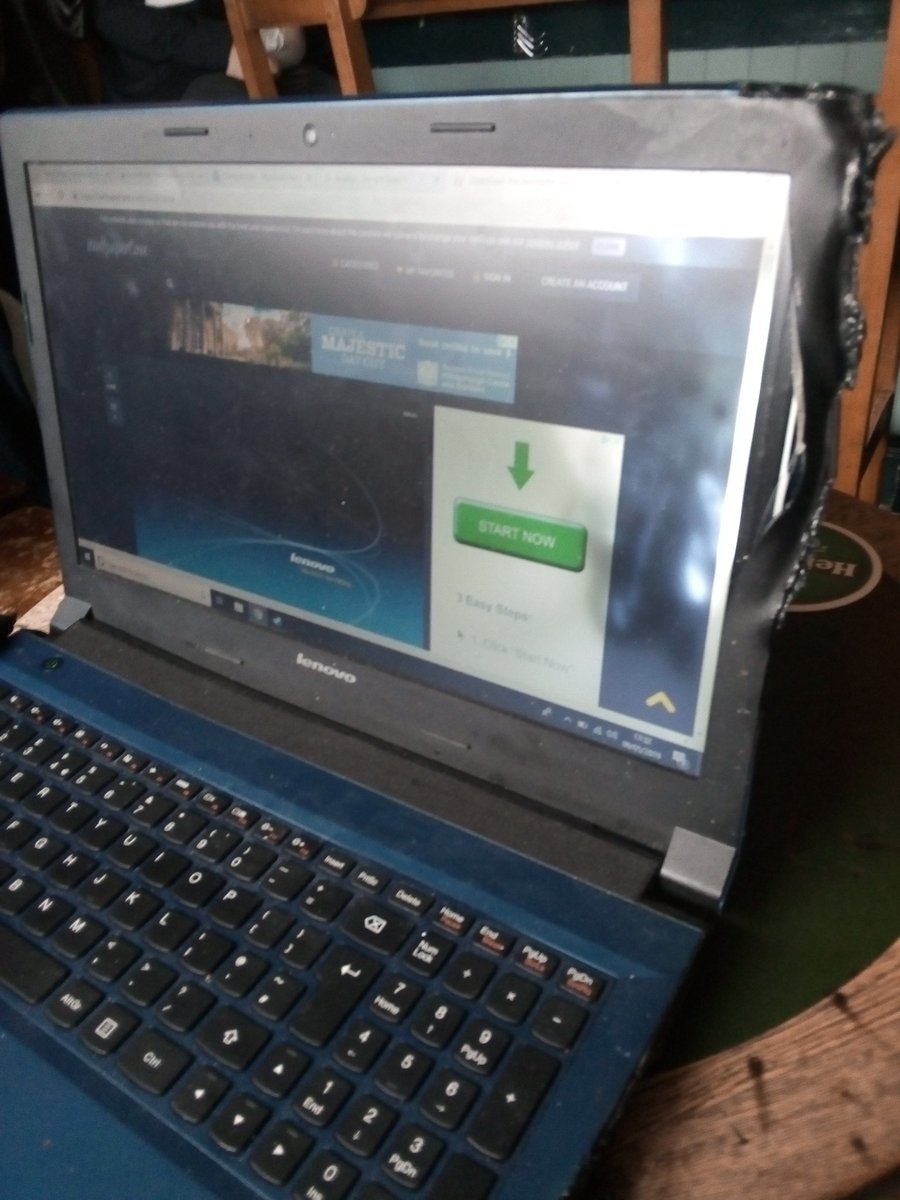 sky1599's tweet photo. Best laptops in the world, burnt the house down and yet it still works #Lenovo https://t.co/lfMMTaiM0y