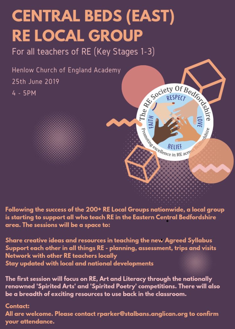 BedsRESoc's tweet photo. Are you coming to the RE local group for Central Beds teachers? ? #natre https://t.co/REv8o3t4jE