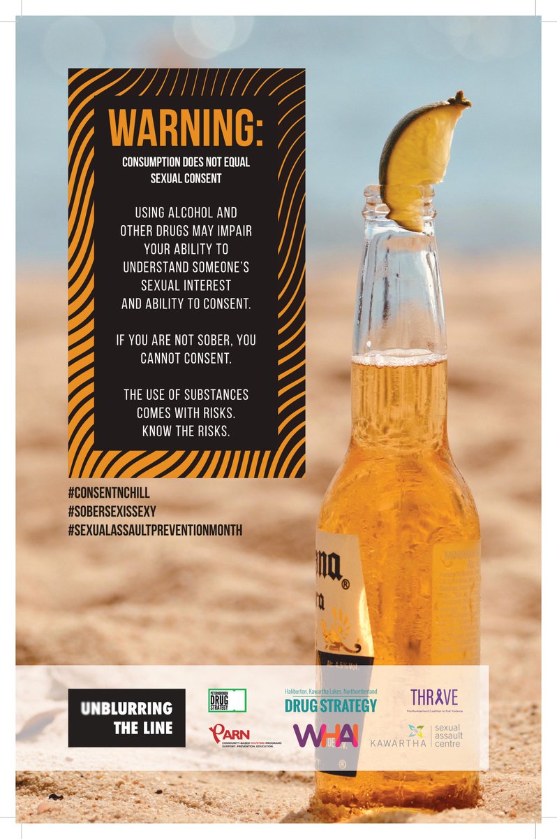 Using alcohol and other drugs may impair your ability to understand someone’s sexual interest and ability to consent. Consumption does not equal sexual consent. Practice consent. #UnblurringTheLine #NoOneAsksForIt #SAPM #ConsiderConsentFirst hklndrugstrategy.ca/warning-poster…