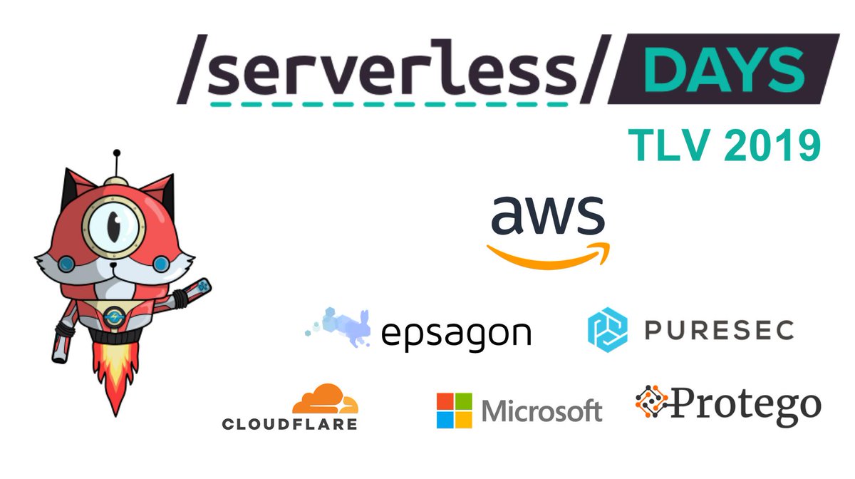ServerlessDays TLV (@serverlesstlv) on Twitter photo Happy to welcome our sponsors for <a href="/ServerlessTLV/">ServerlessDays TLV</a>! <a href="/awscloud/">Amazon Web Services</a> <a href="/epsagon/">Epsagon</a> <a href="/PureSecTeam/">PureSec</a> <a href="/Cloudflare/">Cloudflare</a> <a href="/ProtegoLabs/">Check Point CloudGuard (formally Protego Labs)</a> <a href="/Azure/">Microsoft Azure</a> - thank you for making the event possible! Happy to welcome our sponsors for <a href="/ServerlessTLV/">ServerlessDays TLV</a>! <a href="/awscloud/">Amazon Web Services</a> <a href="/epsagon/">Epsagon</a> <a href="/PureSecTeam/">PureSec</a> <a href="/Cloudflare/">Cloudflare</a> <a href="/ProtegoLabs/">Check Point CloudGuard (formally Protego Labs)</a> <a href="/Azure/">Microsoft Azure</a> - thank you for making the event possible!