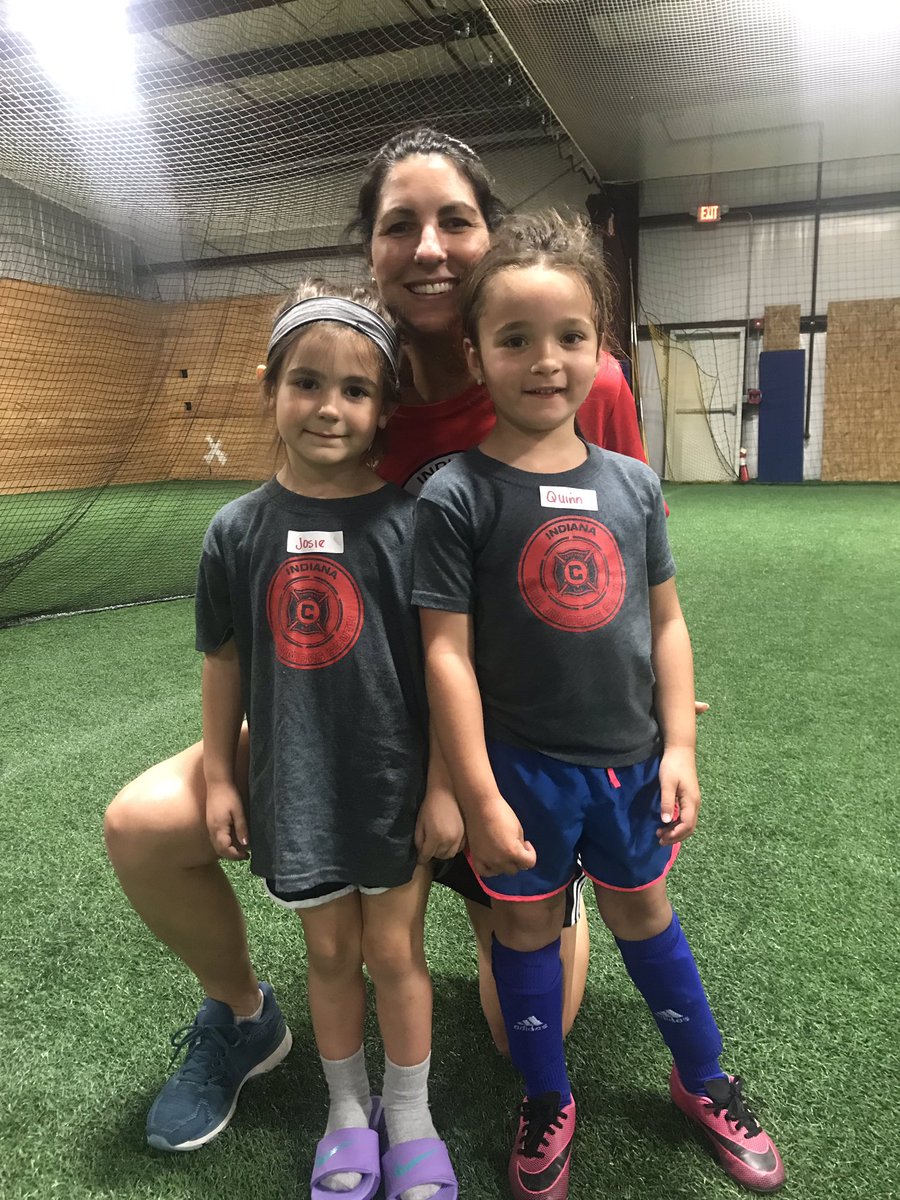 CoachSoderling's tweet photo. The last @INFireJrsSouth Jr Sparks session for @QuinnSoderling with Coach Jessica and her teammate Josie! Q moves up to join the Sparks Academy group in the fall! #kidsinred #cf97 #SoccerChat https://t.co/U8VST2sGZL