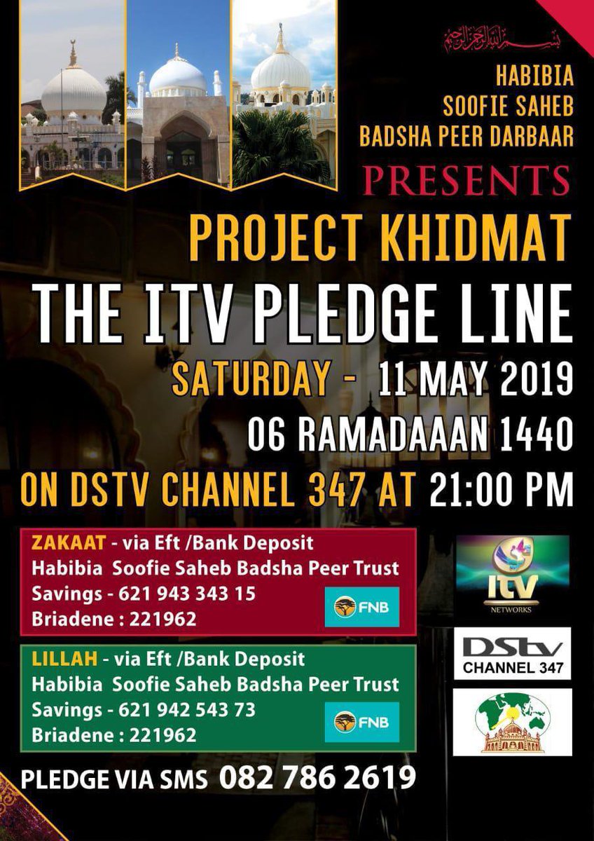 itv_sa's tweet photo. LIVE HSBP Institute of Islamic Learning Pledge at 21h00
Open your hearts and dig deep in your pockets and support this worthwhile initiative
#LIVE #Pledge #HSBP #Ramadhaan #support #charity https://t.co/W4ez2heXUM